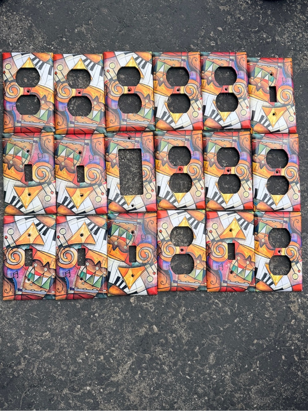 Colorful Geometric Decorative Faceplate Cover - Multi-Color